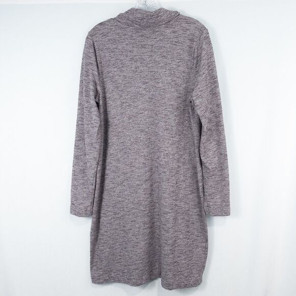 J Jill Pure Jill Marled Cowl Neck Dress Tunic Womens Medium Tall Purple Pockets - Picture 2 of 13